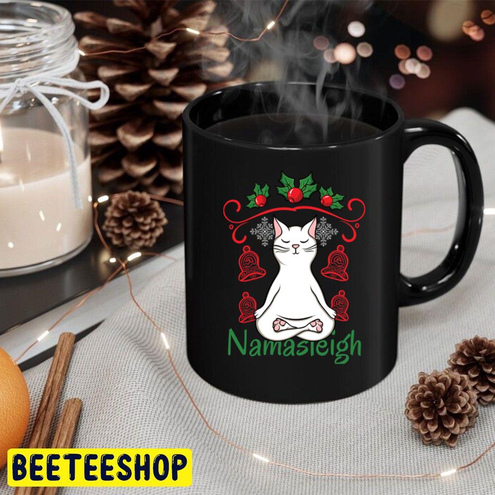 Namasleigh Cat Yoga Christmas Humor Trending Unisex Hoodie Namasleigh Cat Yoga Christmas Humor Trending Unisex Hoodie