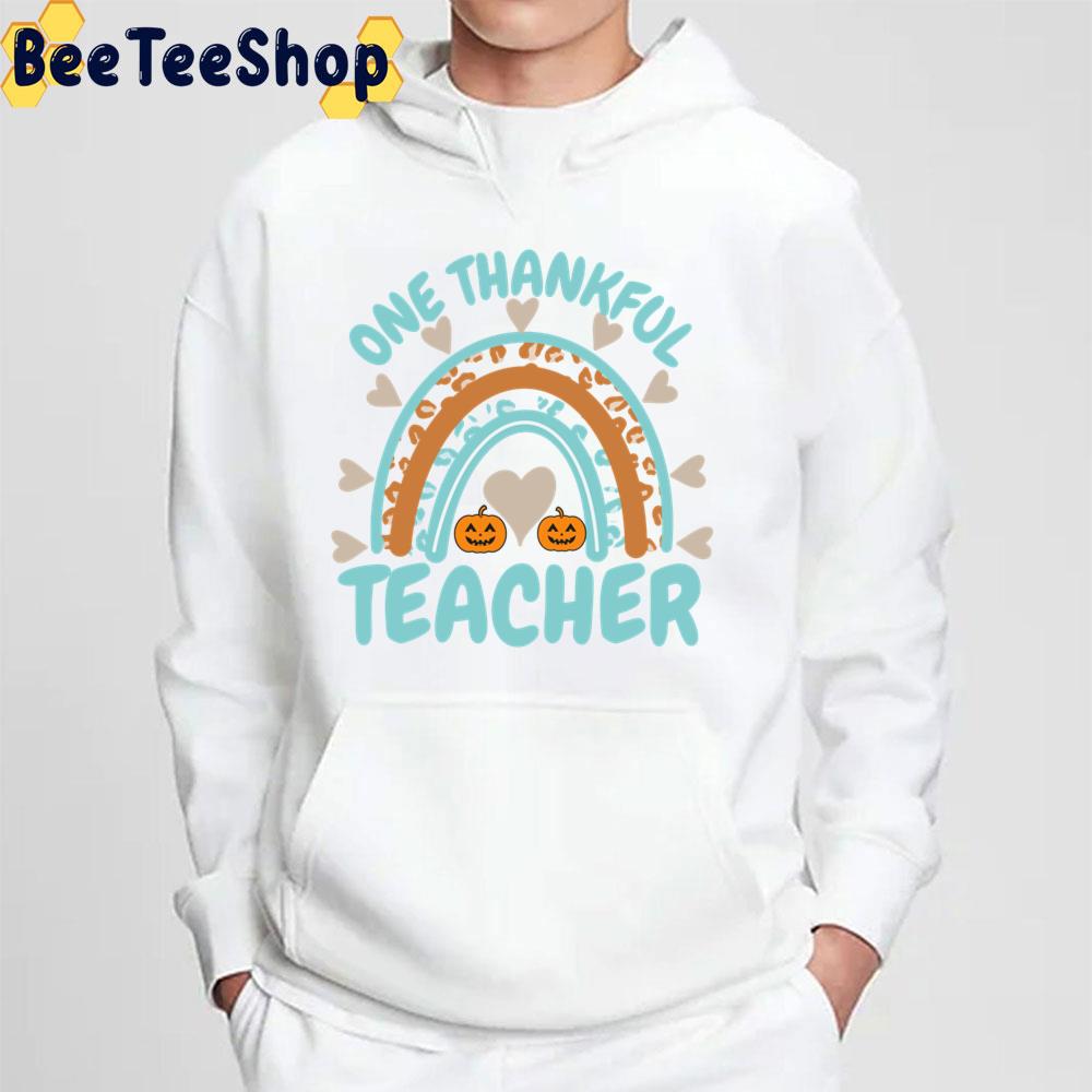 One Thankful Teacher Thanksgiving Blue Rainbow Trending Unisex Sweatshirt One Thankful Teacher Thanksgiving Blue Rainbow Trending Unisex Sweatshirt