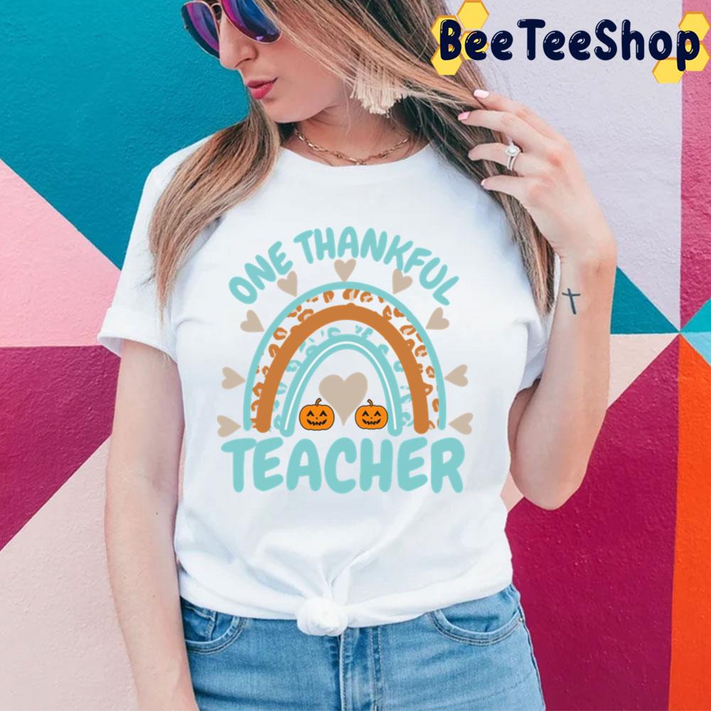 One Thankful Teacher Thanksgiving Blue Rainbow Trending Unisex Sweatshirt One Thankful Teacher Thanksgiving Blue Rainbow Trending Unisex Sweatshirt