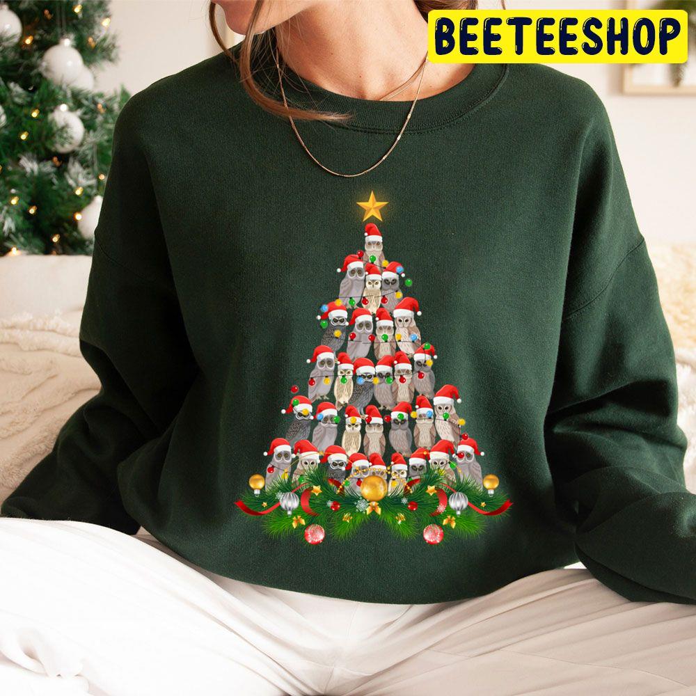 Owl Christmas Tree Merry Christmas Trending Unisex Hoodie Owl Christmas Tree Merry Christmas Trending Unisex Hoodie