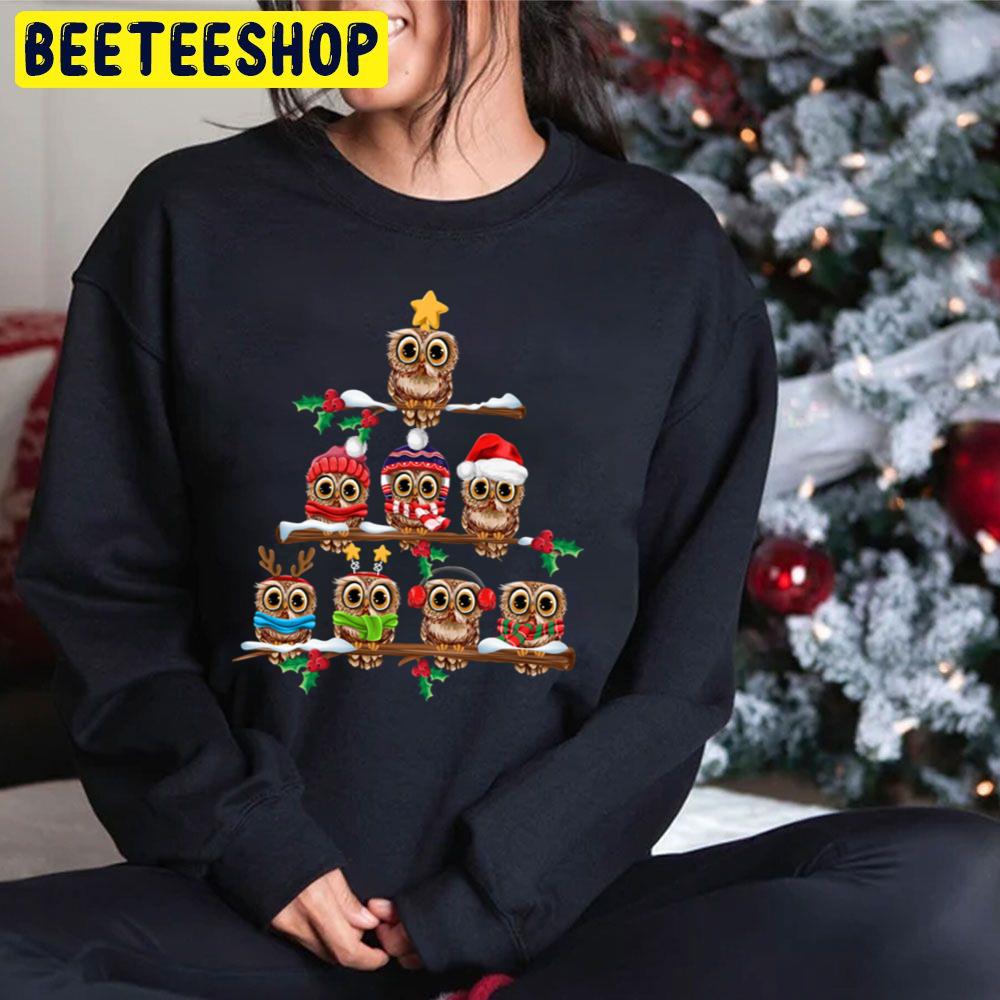 Owl Christmas Tree Trending Unisex Hoodie Owl Christmas Tree Trending Unisex Hoodie