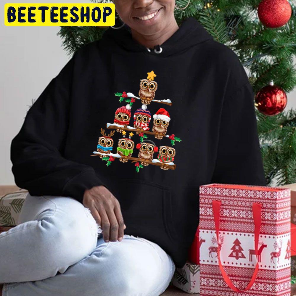 Owl Christmas Tree Trending Unisex Hoodie Owl Christmas Tree Trending Unisex Hoodie