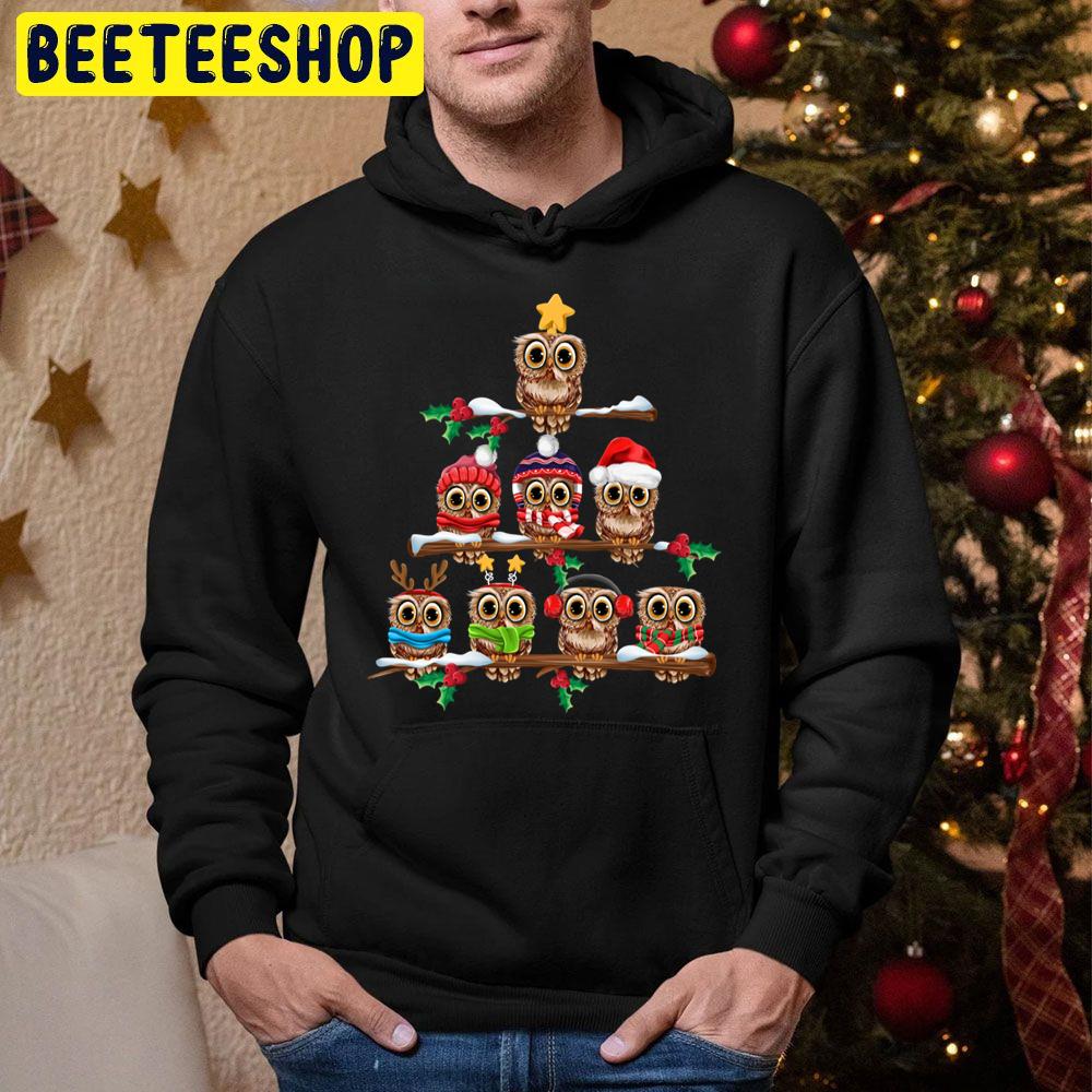 Owl Christmas Tree Trending Unisex Hoodie Owl Christmas Tree Trending Unisex Hoodie