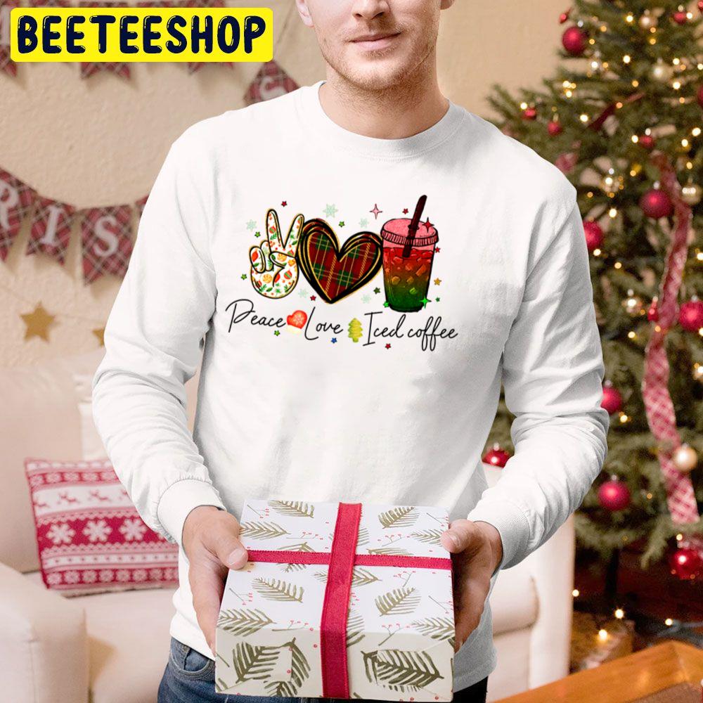 Peace Love Iced Coffee Christmas Thanksgiving Trending Unisex Hoodie Peace Love Iced Coffee Christmas Thanksgiving Trending Unisex Hoodie