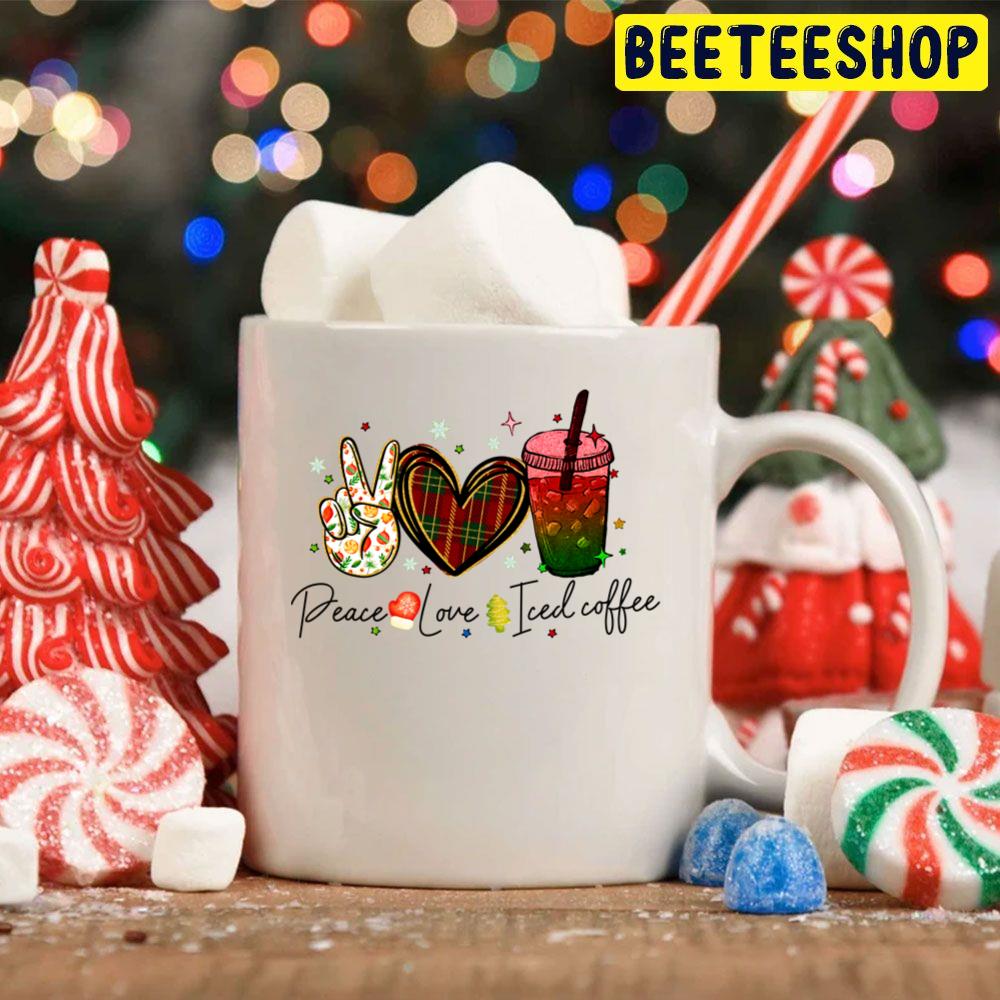 Peace Love Iced Coffee Christmas Thanksgiving Trending Unisex Hoodie Peace Love Iced Coffee Christmas Thanksgiving Trending Unisex Hoodie