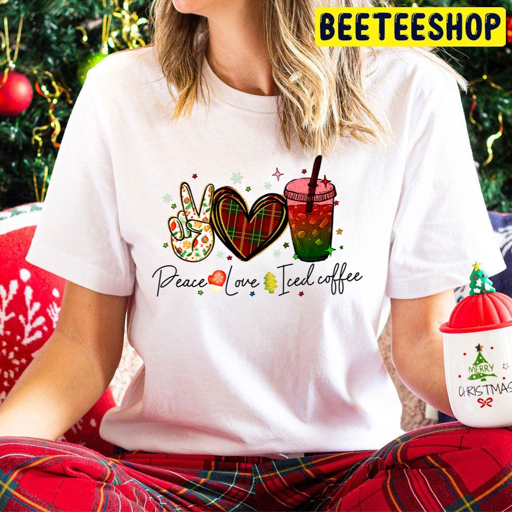 Peace Love Iced Coffee Christmas Thanksgiving Trending Unisex Hoodie Peace Love Iced Coffee Christmas Thanksgiving Trending Unisex Hoodie