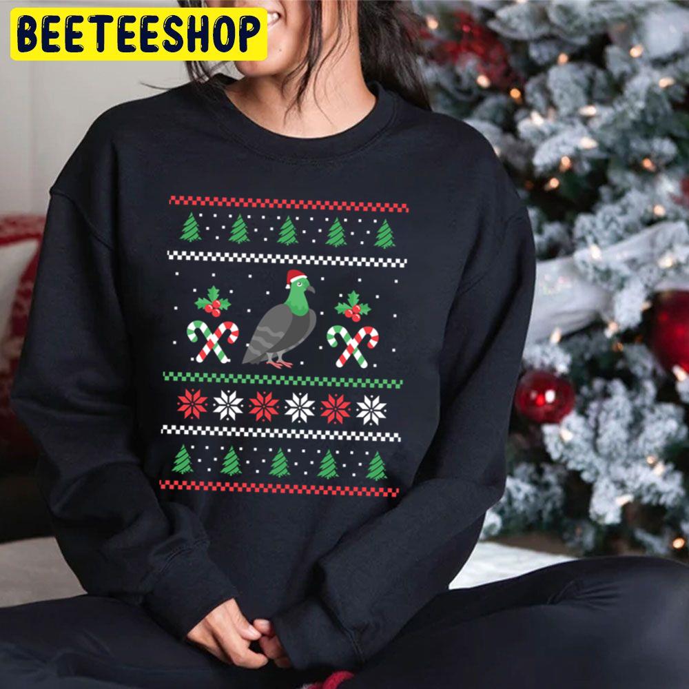 Pidgeon Wearing Christmas Hat Knit Snowflakes Trending Unisex Hoodie Pidgeon Wearing Christmas Hat Knit Snowflakes Trending Unisex Hoodie