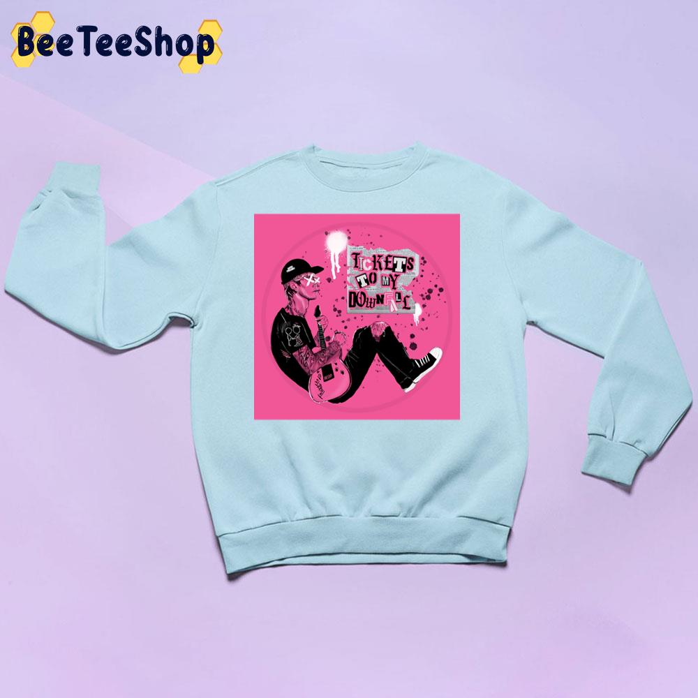 Pink Art Tickets To My Downfall Machine Gun Kelly Trending Unisex Sweatshirt Pink Art Tickets To My Downfall Machine Gun Kelly Trending Unisex Sweatshirt