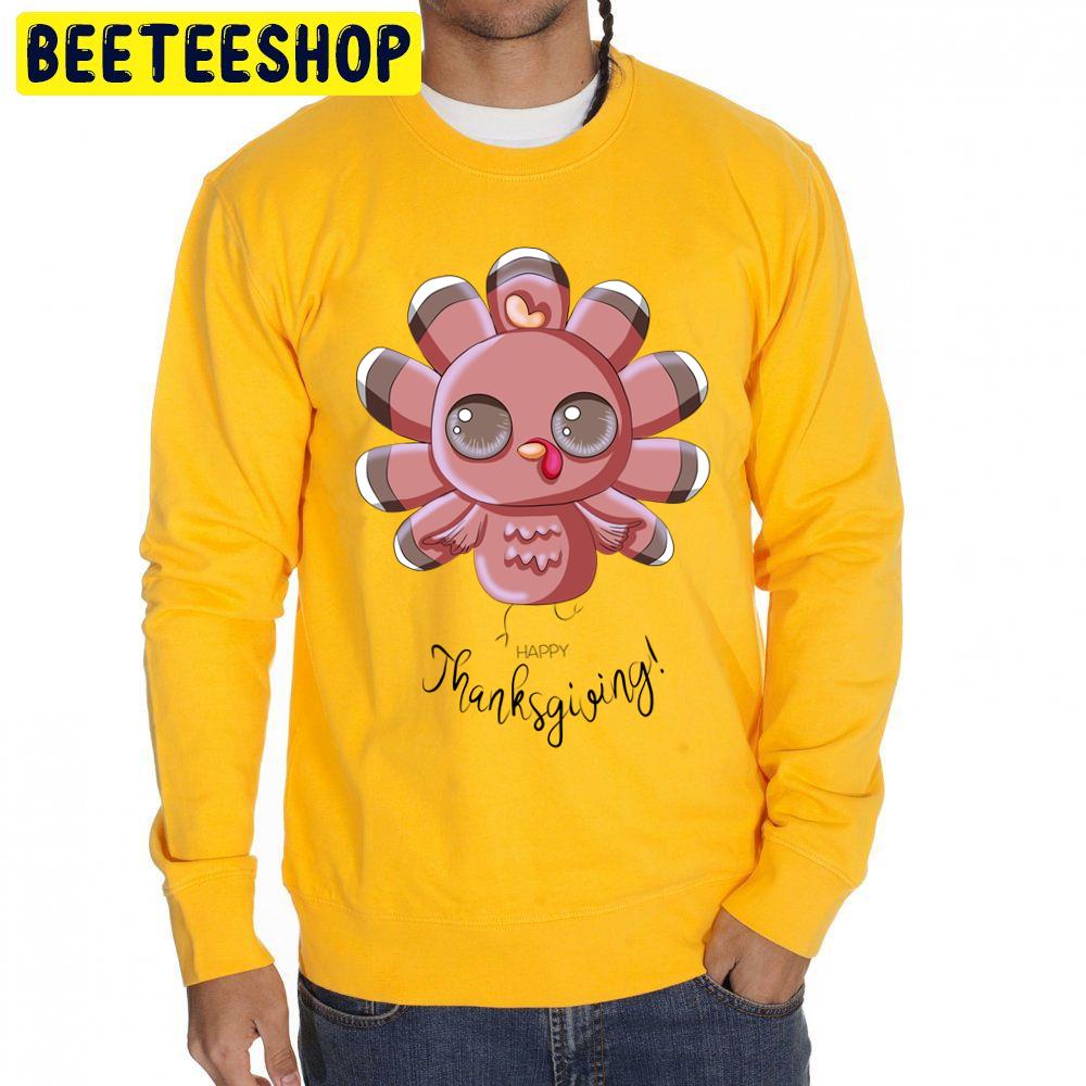 Pink Turkey Happy Thanksgiving Trending Unisex Sweatshirt Pink Turkey Happy Thanksgiving Trending Unisex Sweatshirt