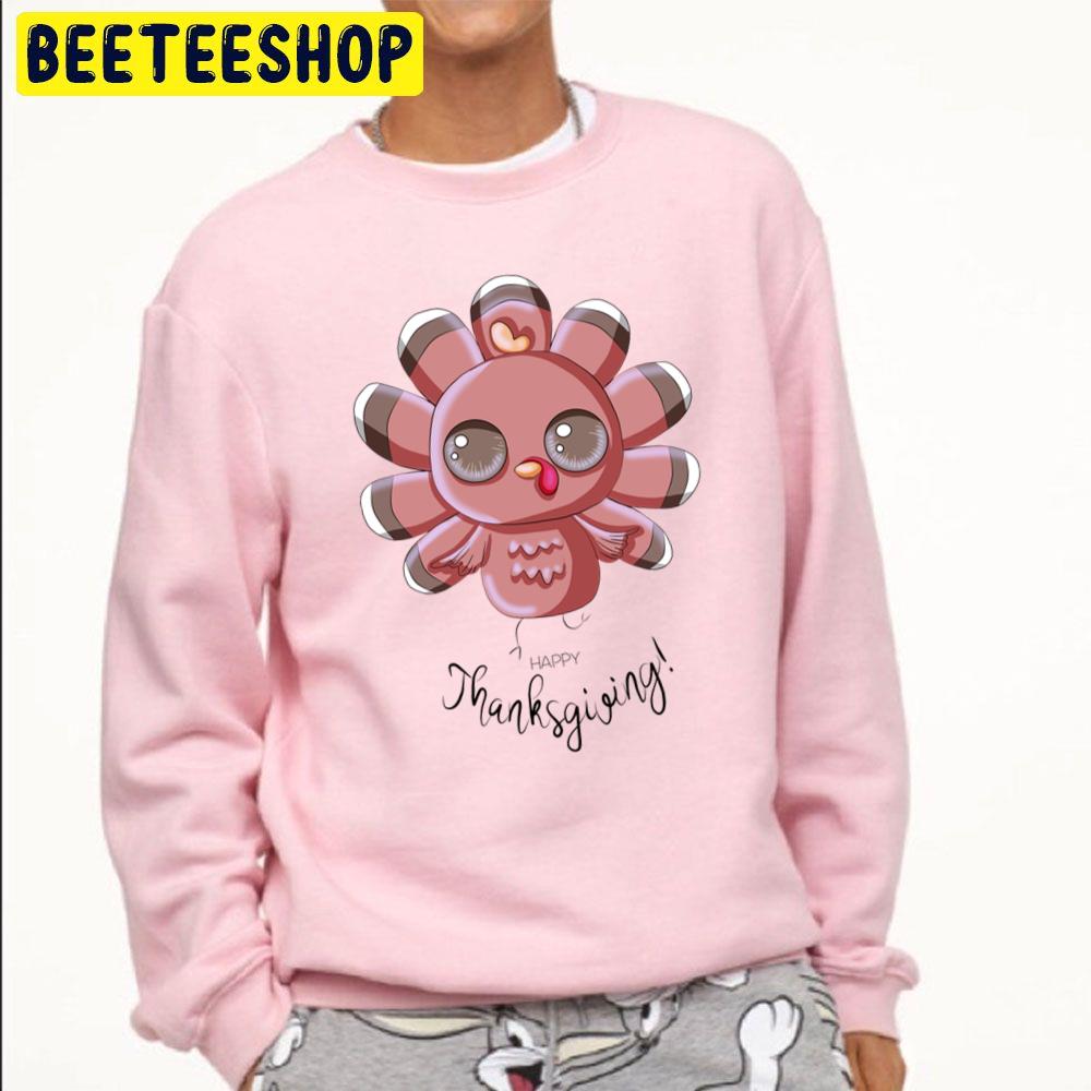 Pink Turkey Happy Thanksgiving Trending Unisex Sweatshirt Pink Turkey Happy Thanksgiving Trending Unisex Sweatshirt