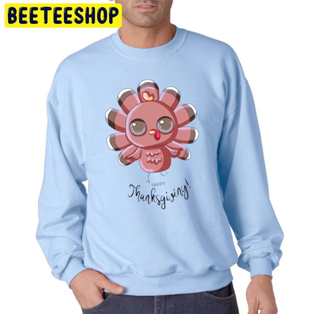 Pink Turkey Happy Thanksgiving Trending Unisex Sweatshirt Pink Turkey Happy Thanksgiving Trending Unisex Sweatshirt