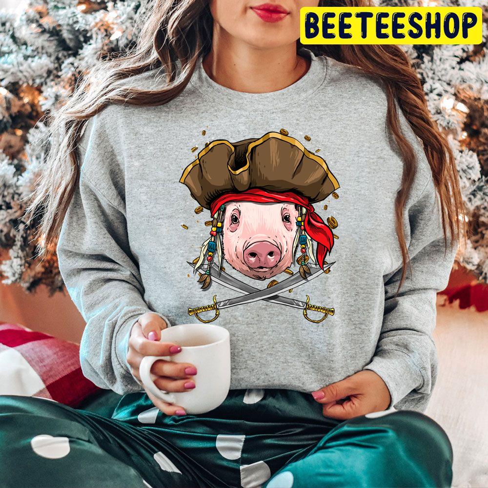 Pirate Pig Jolly Roger Halloween Costume Christmas Trending Unisex Hoodie Pirate Pig Jolly Roger Halloween Costume Christmas Trending Unisex Hoodie