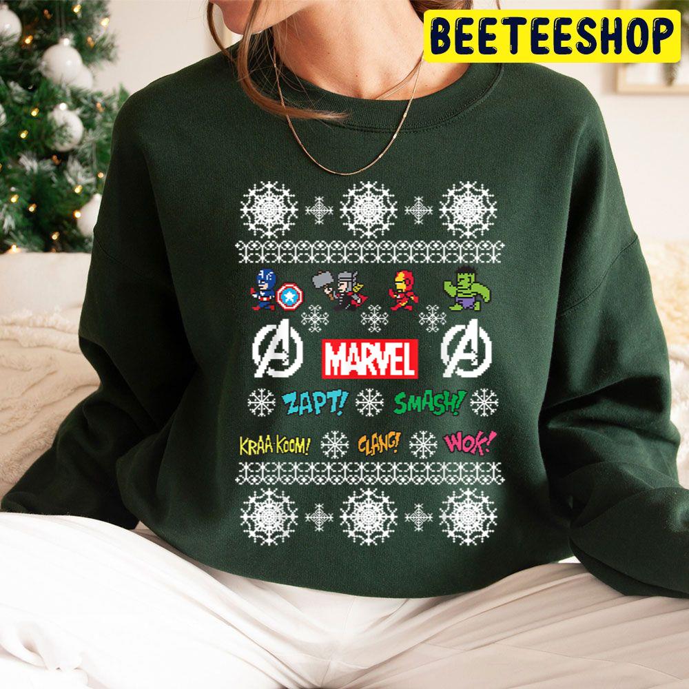 Pixel Marvel Zapt Smash Kraa Koom Clang Wok Christmas Trending Unisex Hoodie Pixel Marvel Zapt Smash Kraa Koom Clang Wok Christmas Trending Unisex Hoodie