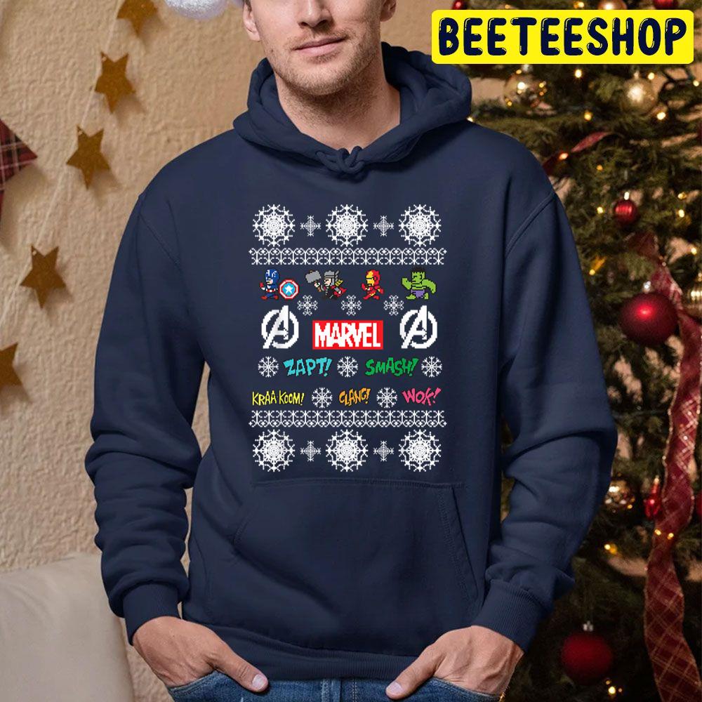 Pixel Marvel Zapt Smash Kraa Koom Clang Wok Christmas Trending Unisex Hoodie Pixel Marvel Zapt Smash Kraa Koom Clang Wok Christmas Trending Unisex Hoodie
