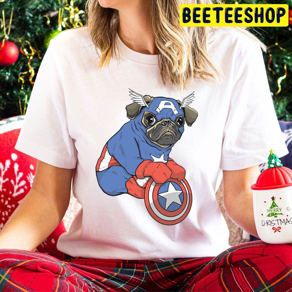 Pug Hero Captain America Trending Unisex Hoodie Pug Hero Captain America Trending Unisex Hoodie