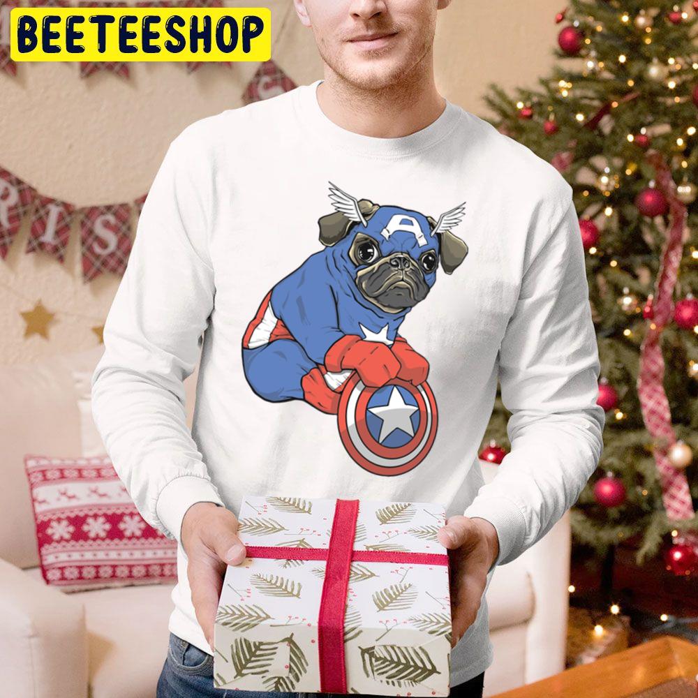 Pug Hero Captain America Trending Unisex Hoodie Pug Hero Captain America Trending Unisex Hoodie