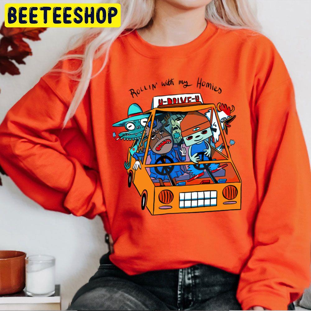 Rollin' With My Homies Parappa Rapper Game Trending Unisex Sweatshirt Rollin' With My Homies Parappa Rapper Game Trending Unisex Sweatshirt