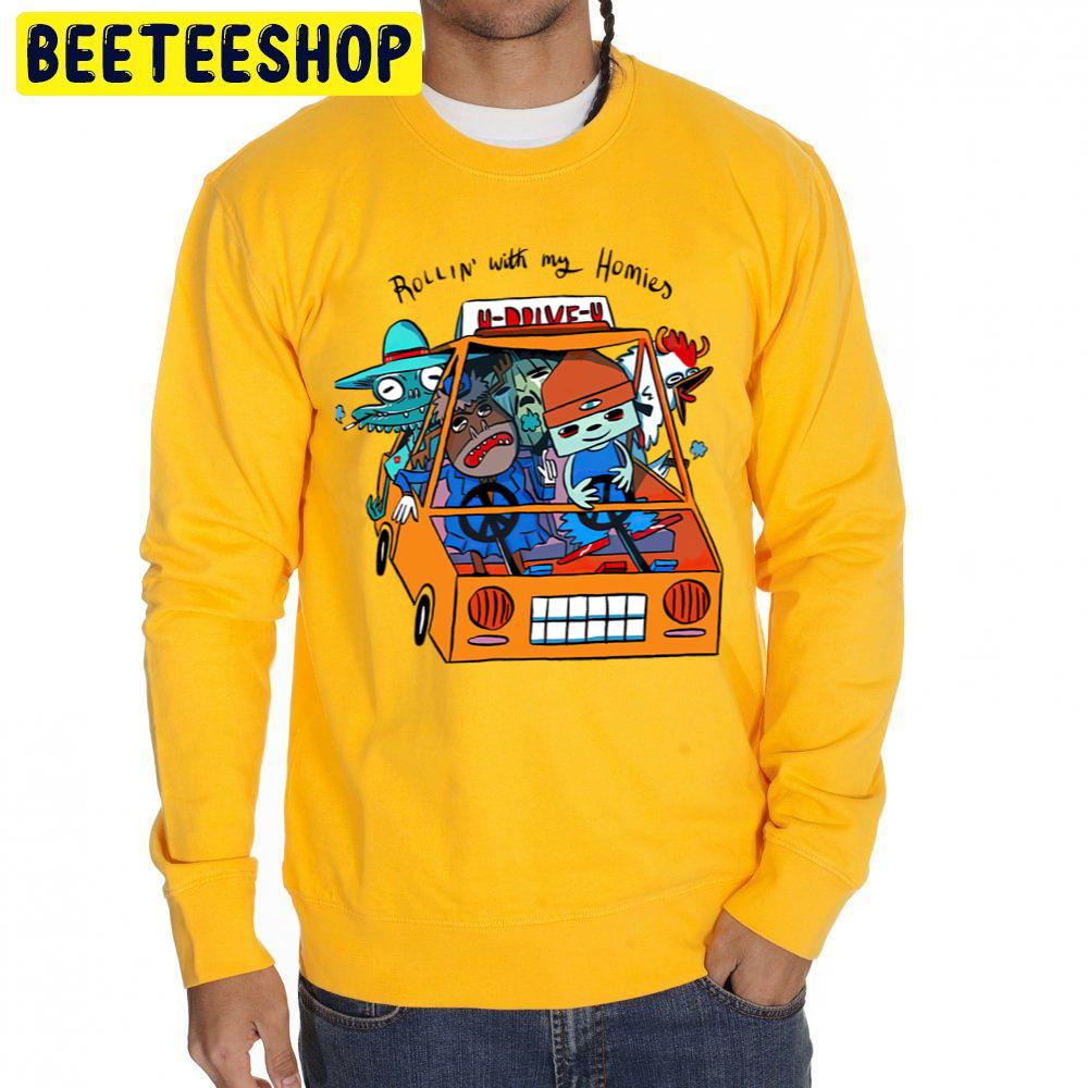 Rollin' With My Homies Parappa Rapper Game Trending Unisex Sweatshirt Rollin' With My Homies Parappa Rapper Game Trending Unisex Sweatshirt