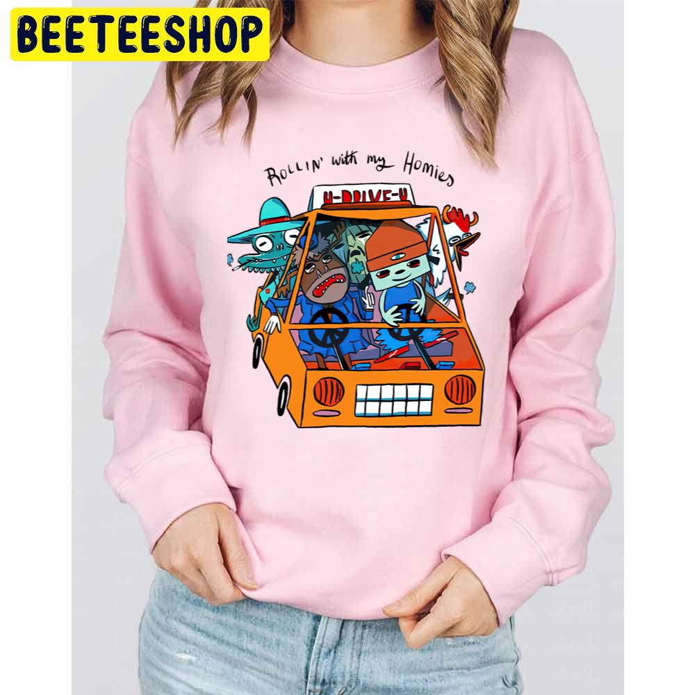 Rollin' With My Homies Parappa Rapper Game Trending Unisex Sweatshirt Rollin' With My Homies Parappa Rapper Game Trending Unisex Sweatshirt