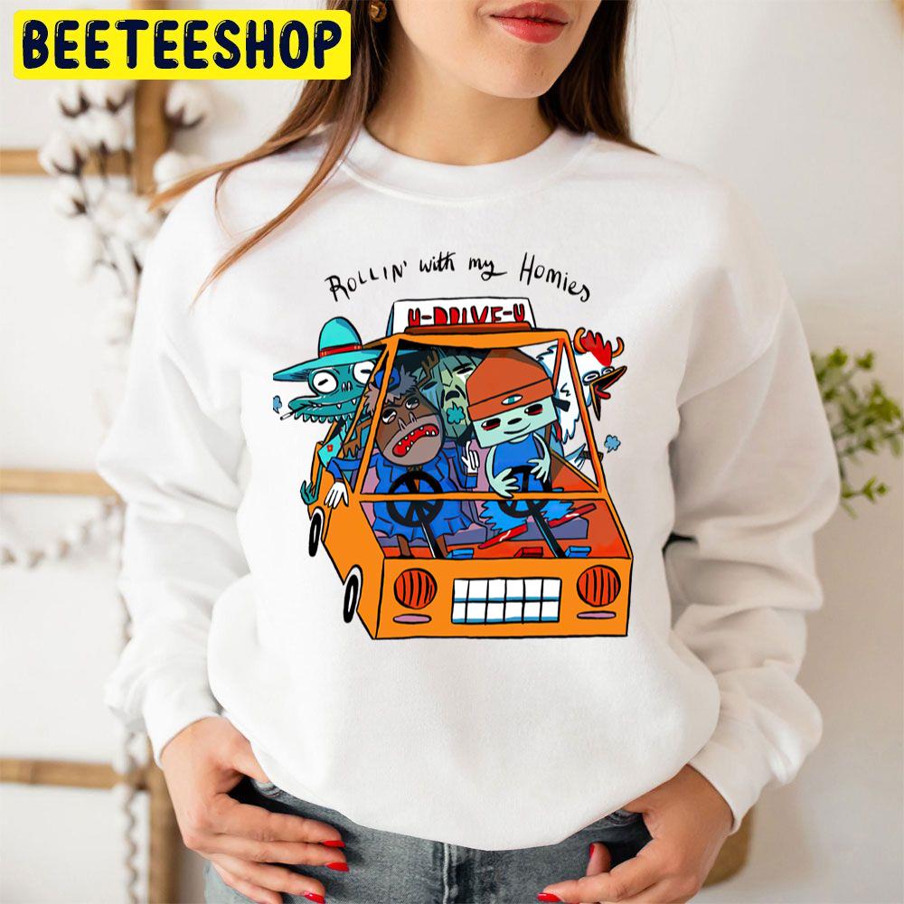 Rollin' With My Homies Parappa Rapper Game Trending Unisex Sweatshirt Rollin' With My Homies Parappa Rapper Game Trending Unisex Sweatshirt
