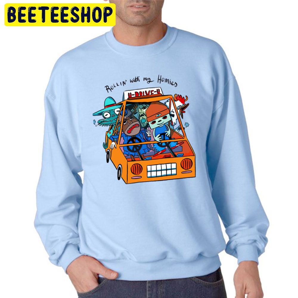 Rollin' With My Homies Parappa Rapper Game Trending Unisex Sweatshirt Rollin' With My Homies Parappa Rapper Game Trending Unisex Sweatshirt