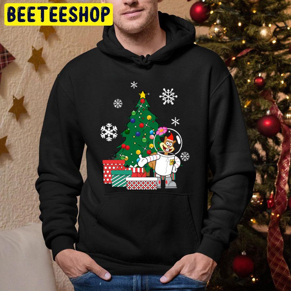 Sandy Cheeks Around The Christmas Tree Trending Unisex Hoodie Sandy Cheeks Around The Christmas Tree Trending Unisex Hoodie