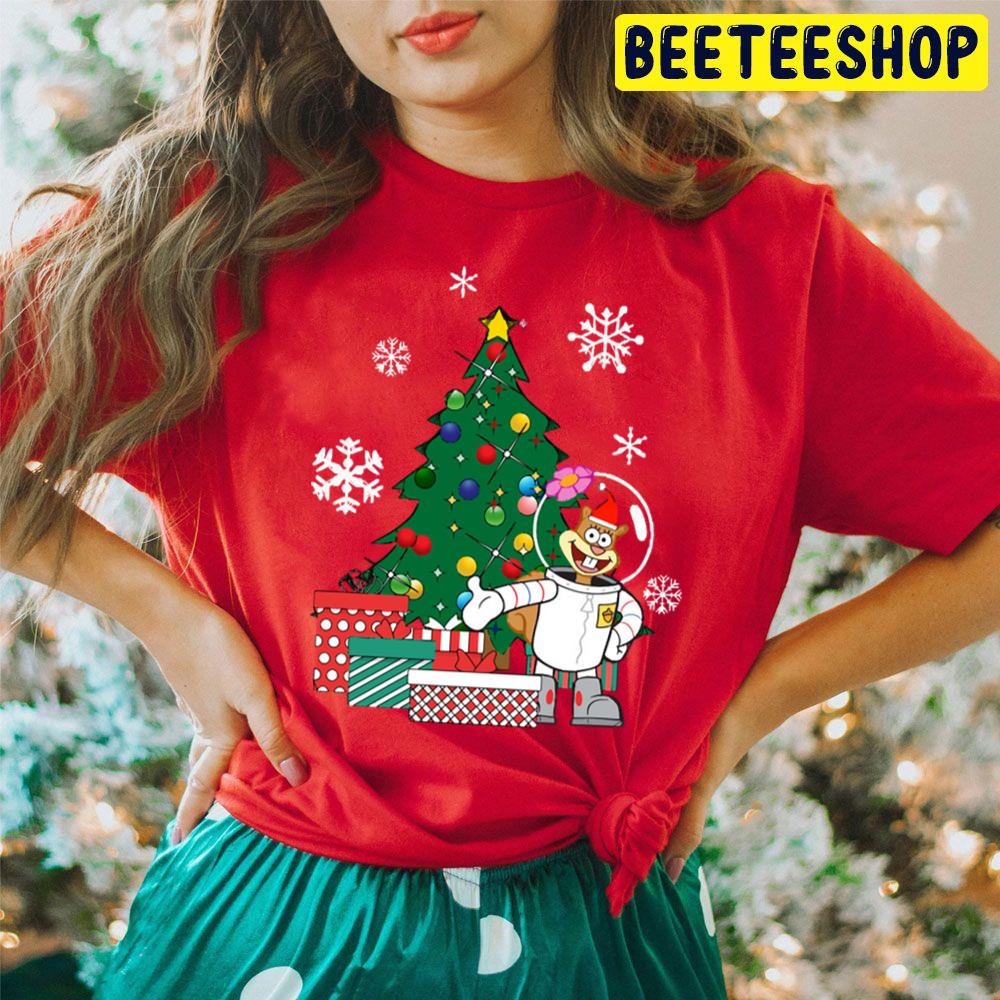 Sandy Cheeks Around The Christmas Tree Trending Unisex Hoodie Sandy Cheeks Around The Christmas Tree Trending Unisex Hoodie