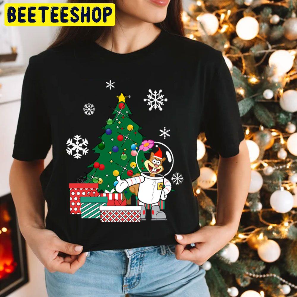 Sandy Cheeks Around The Christmas Tree Trending Unisex Hoodie Sandy Cheeks Around The Christmas Tree Trending Unisex Hoodie
