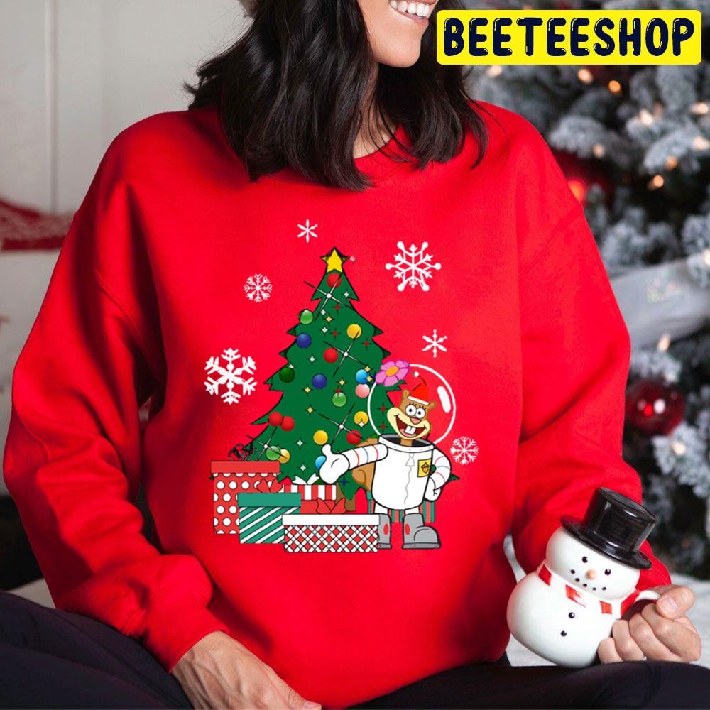 Sandy Cheeks Around The Christmas Tree Trending Unisex Hoodie Sandy Cheeks Around The Christmas Tree Trending Unisex Hoodie