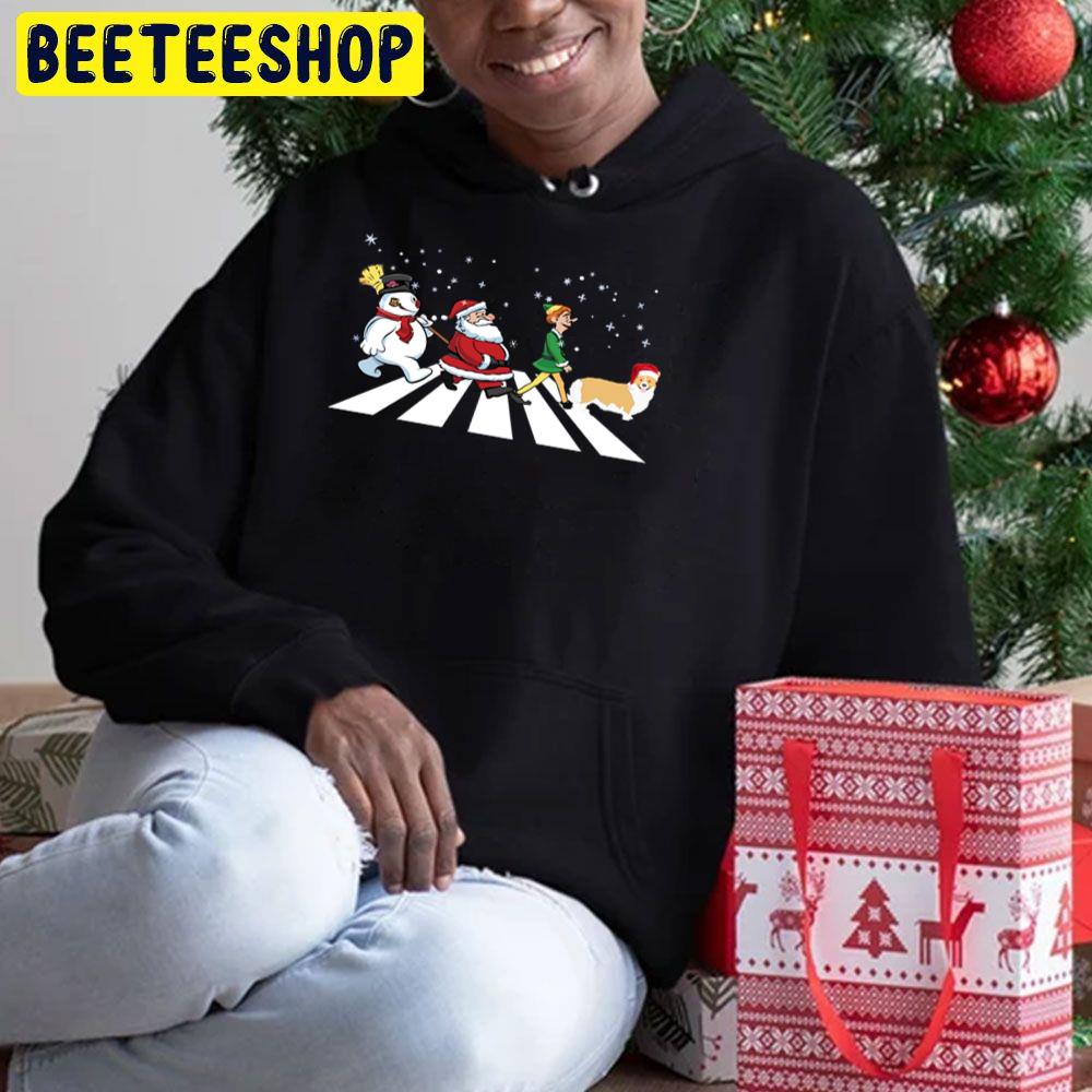 Santa And Friends With Corgi Christmas Trending Unisex Hoodie Santa And Friends With Corgi Christmas Trending Unisex Hoodie