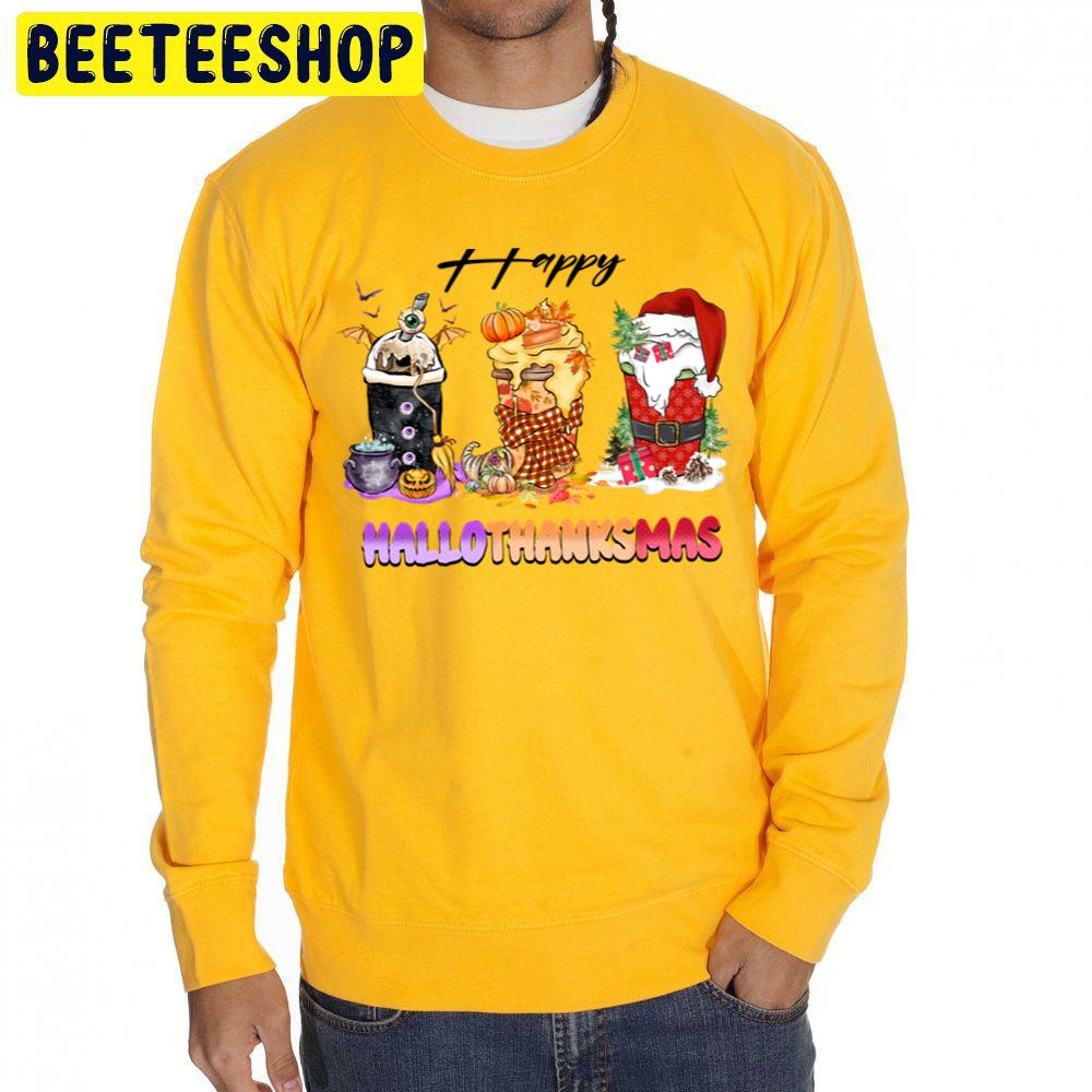 Santa Cake And Pumpkin Happy Hallothanksmas Trending Unisex Sweatshirt Santa Cake And Pumpkin Happy Hallothanksmas Trending Unisex Sweatshirt