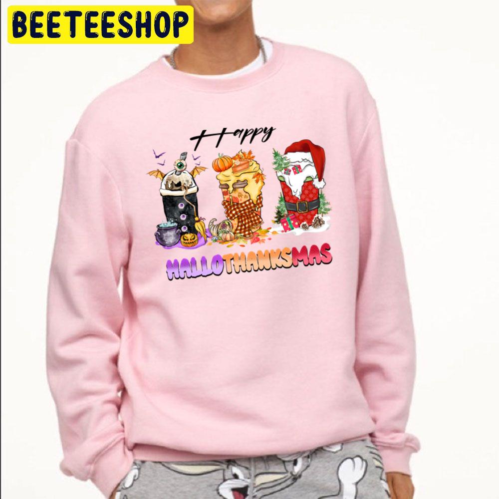 Santa Cake And Pumpkin Happy Hallothanksmas Trending Unisex Sweatshirt Santa Cake And Pumpkin Happy Hallothanksmas Trending Unisex Sweatshirt