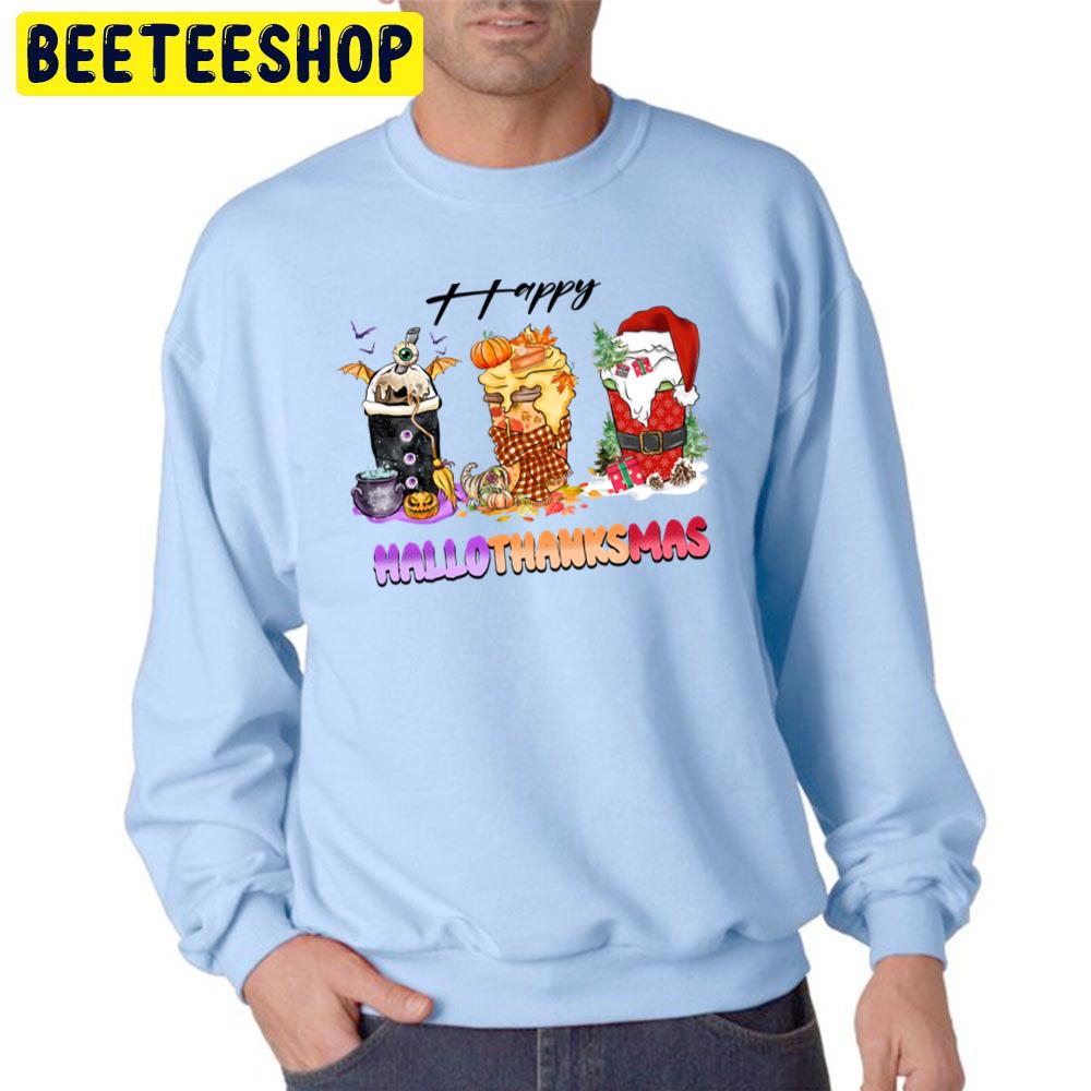 Santa Cake And Pumpkin Happy Hallothanksmas Trending Unisex Sweatshirt Santa Cake And Pumpkin Happy Hallothanksmas Trending Unisex Sweatshirt