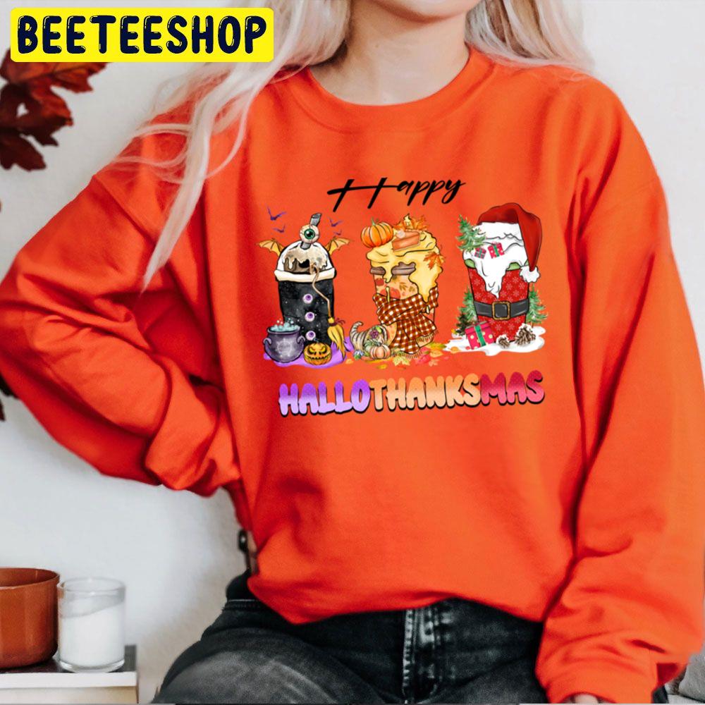 Santa Cake And Pumpkin Happy Hallothanksmas Trending Unisex Sweatshirt Santa Cake And Pumpkin Happy Hallothanksmas Trending Unisex Sweatshirt