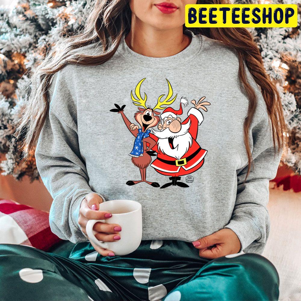 Santa Claus And Reindeer Christmas Trending Unisex Hoodie Santa Claus And Reindeer Christmas Trending Unisex Hoodie