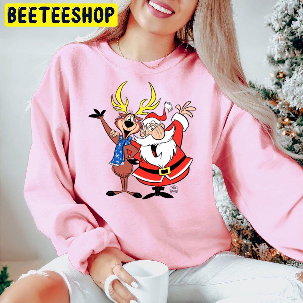 Santa Claus And Reindeer Christmas Trending Unisex Hoodie Santa Claus And Reindeer Christmas Trending Unisex Hoodie