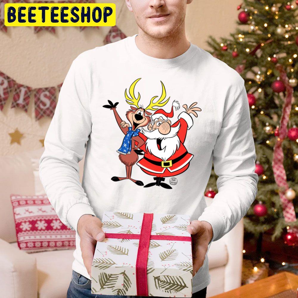 Santa Claus And Reindeer Christmas Trending Unisex Hoodie Santa Claus And Reindeer Christmas Trending Unisex Hoodie