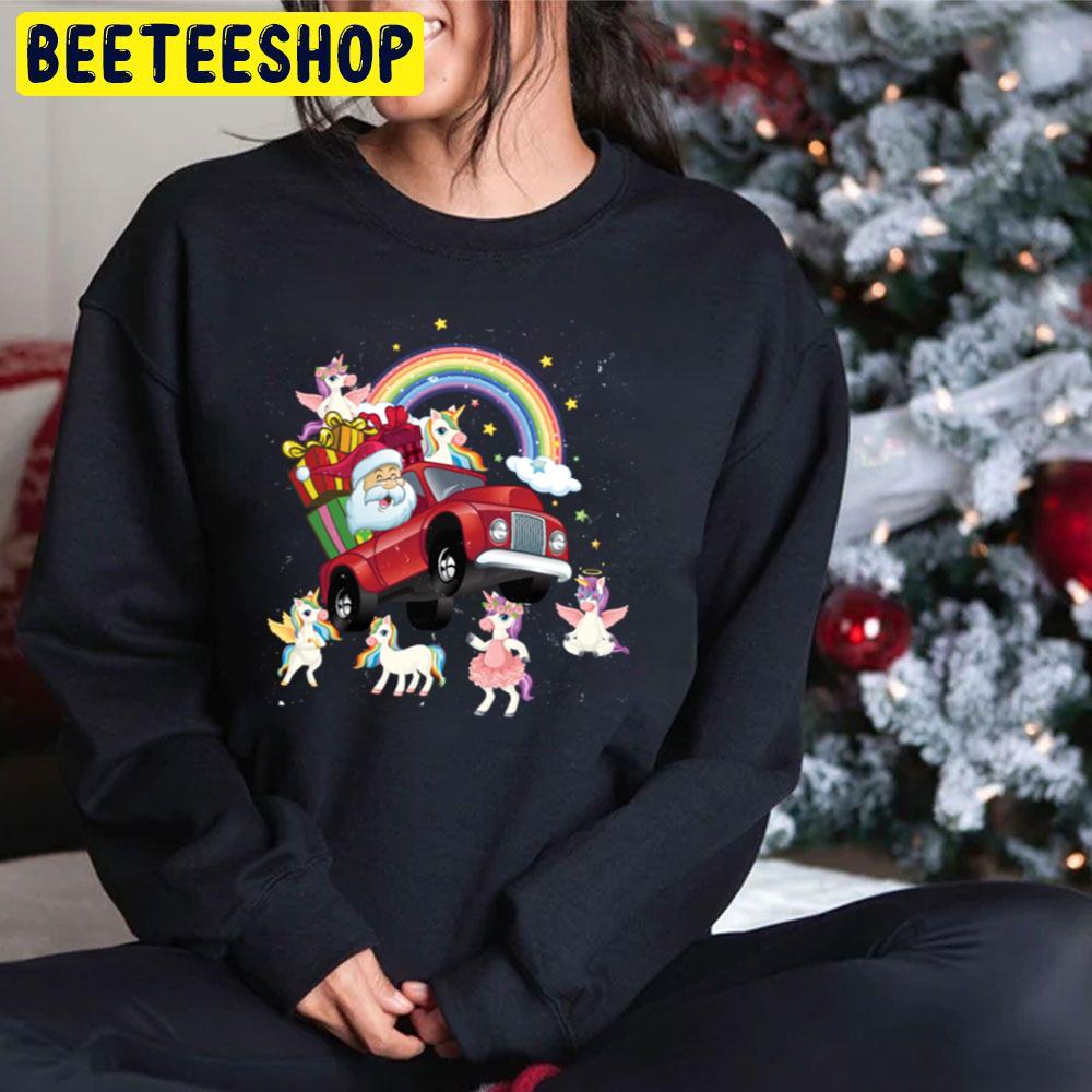 Santa Claus Riding A Jeep Unicorn Christmass Trending Unisex Hoodie Santa Claus Riding A Jeep Unicorn Christmass Trending Unisex Hoodie