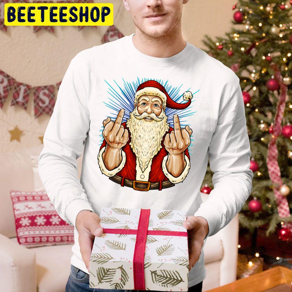 Santa Middle Finger Flip Off St. Nick Christmas Profanity Trending Unisex Hoodie Santa Middle Finger Flip Off St. Nick Christmas Profanity Trending Unisex Hoodie