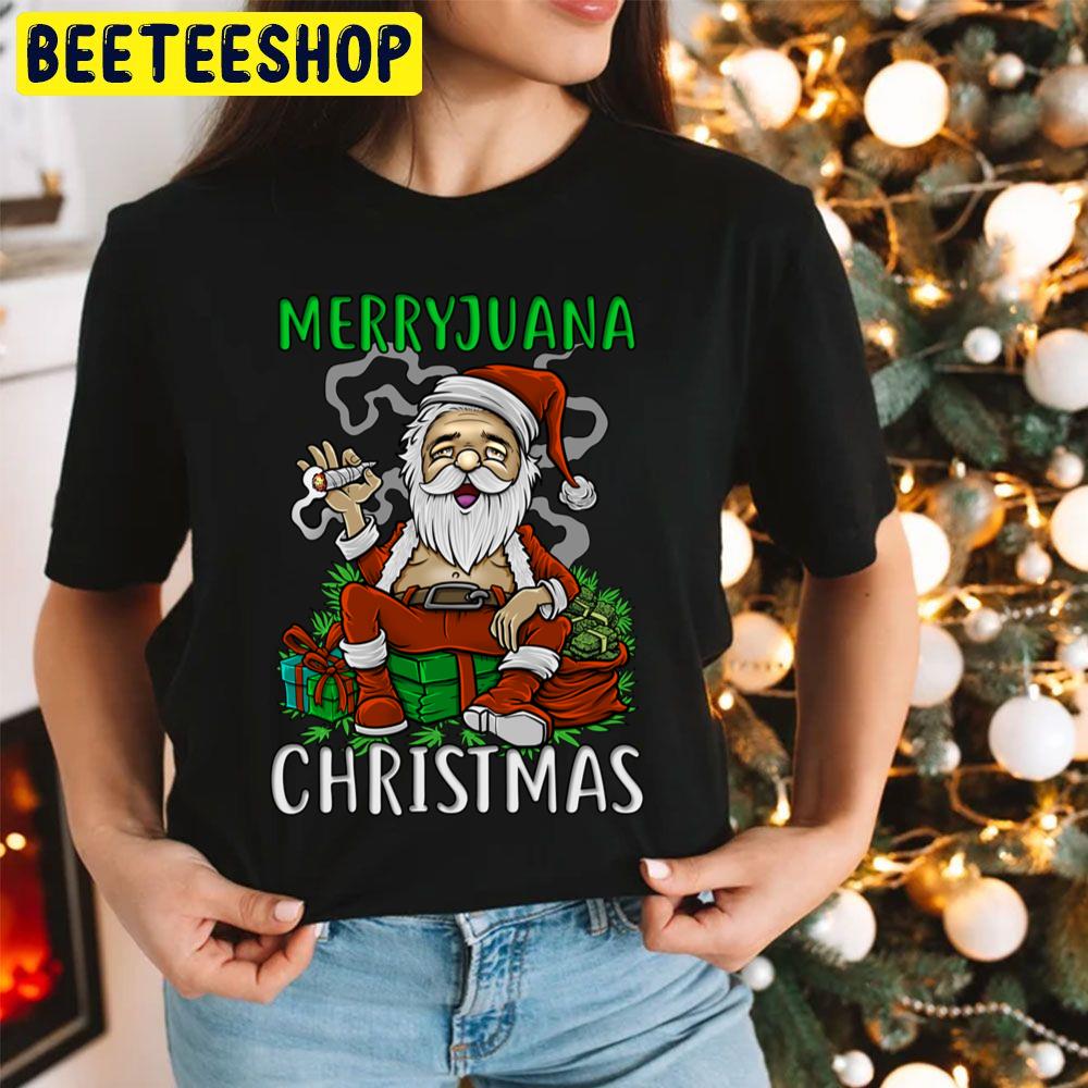 Santa Smoking Merrijuana Christmas Funny Weed Trending Unisex Hoodie Santa Smoking Merrijuana Christmas Funny Weed Trending Unisex Hoodie