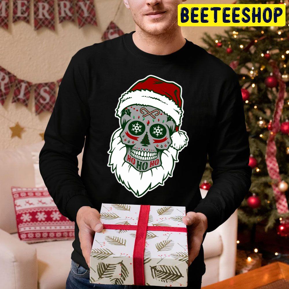Santa Sugar Skull Christmas Trending Unisex Hoodie Santa Sugar Skull Christmas Trending Unisex Hoodie