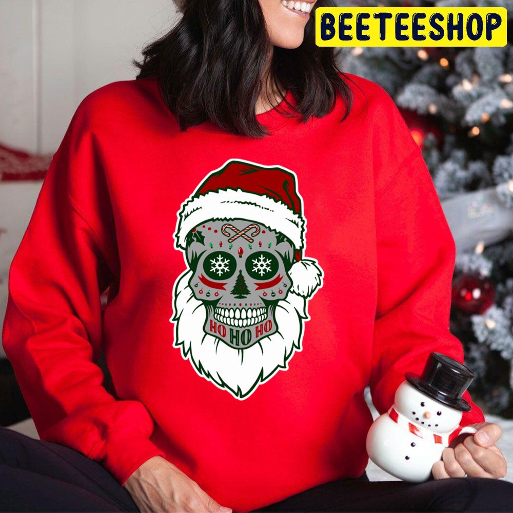 Santa Sugar Skull Christmas Trending Unisex Hoodie Santa Sugar Skull Christmas Trending Unisex Hoodie