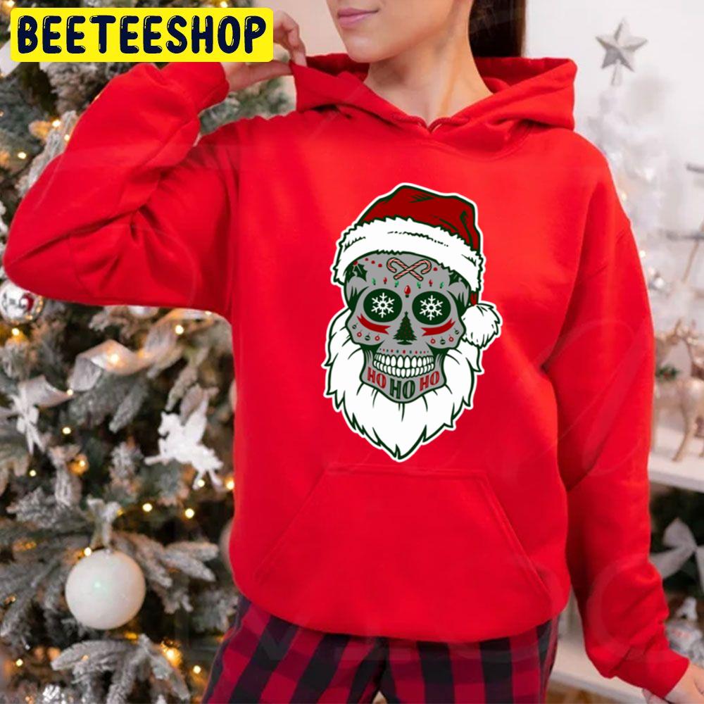 Santa Sugar Skull Christmas Trending Unisex Hoodie Santa Sugar Skull Christmas Trending Unisex Hoodie