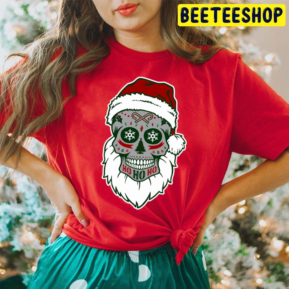 Santa Sugar Skull Christmas Trending Unisex Hoodie Santa Sugar Skull Christmas Trending Unisex Hoodie