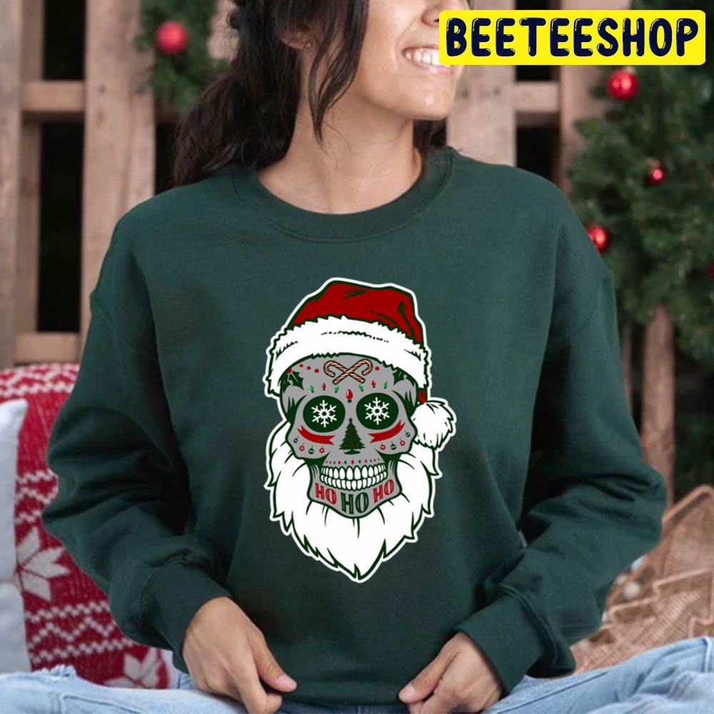 Santa Sugar Skull Christmas Trending Unisex Hoodie Santa Sugar Skull Christmas Trending Unisex Hoodie