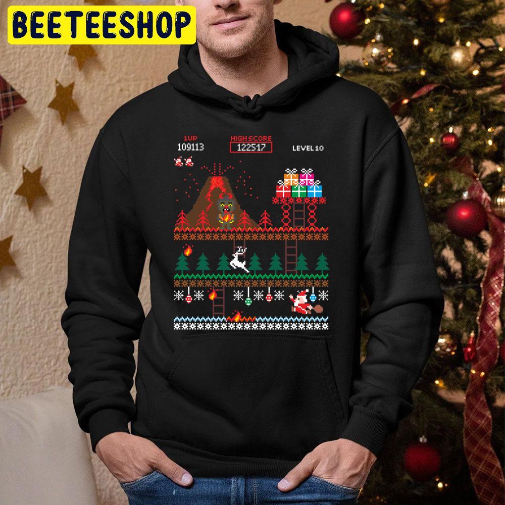 Santa Vs Krampus Merry 8 Bit Christmas Trending Unisex Hoodie Santa Vs Krampus Merry 8 Bit Christmas Trending Unisex Hoodie