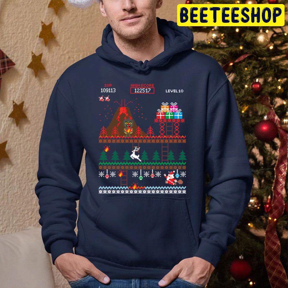 Santa Vs Krampus Merry 8 Bit Christmas Trending Unisex Hoodie Santa Vs Krampus Merry 8 Bit Christmas Trending Unisex Hoodie