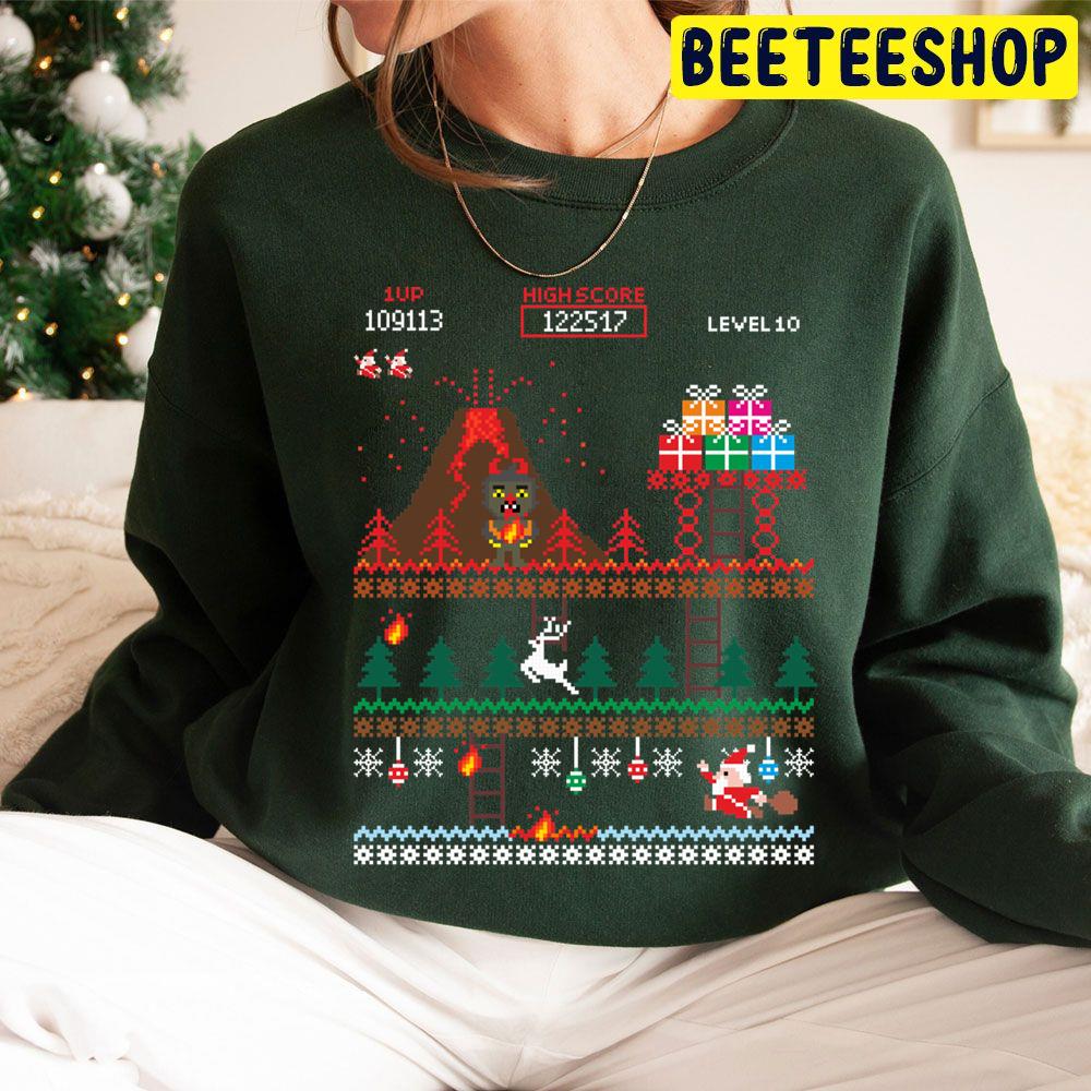 Santa Vs Krampus Merry 8 Bit Christmas Trending Unisex Hoodie Santa Vs Krampus Merry 8 Bit Christmas Trending Unisex Hoodie