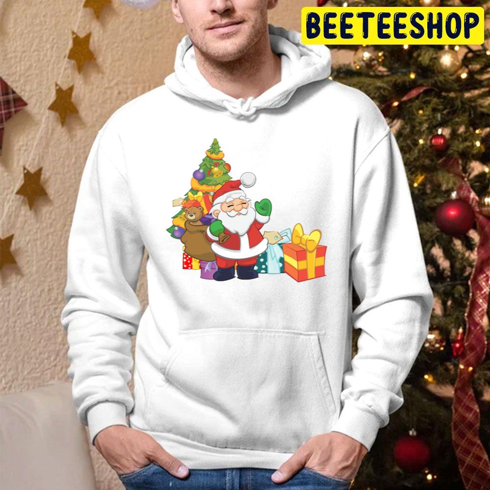 Santa With Gifts Ho Ho Ho Merry Christmas Trending Unisex Hoodie Santa With Gifts Ho Ho Ho Merry Christmas Trending Unisex Hoodie