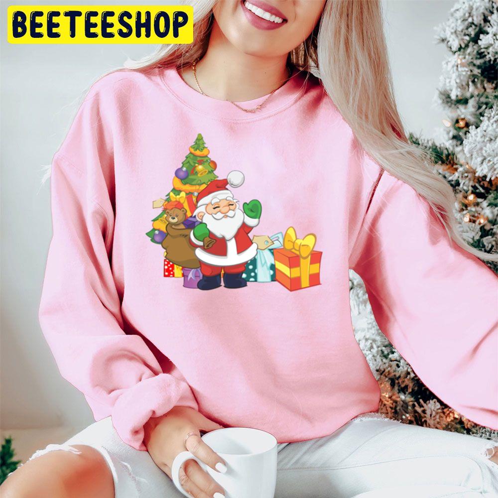 Santa With Gifts Ho Ho Ho Merry Christmas Trending Unisex Hoodie Santa With Gifts Ho Ho Ho Merry Christmas Trending Unisex Hoodie
